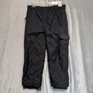Sport Essentials Snow Pants Youth 10 Black Waterproof Insulated Cargo D-Ring Ski
